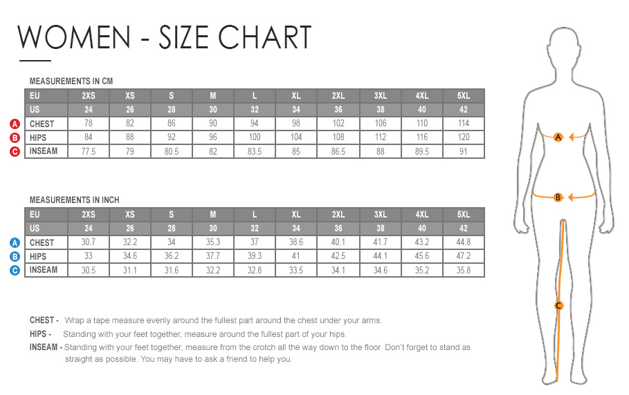 Funkier Women's Size Guide